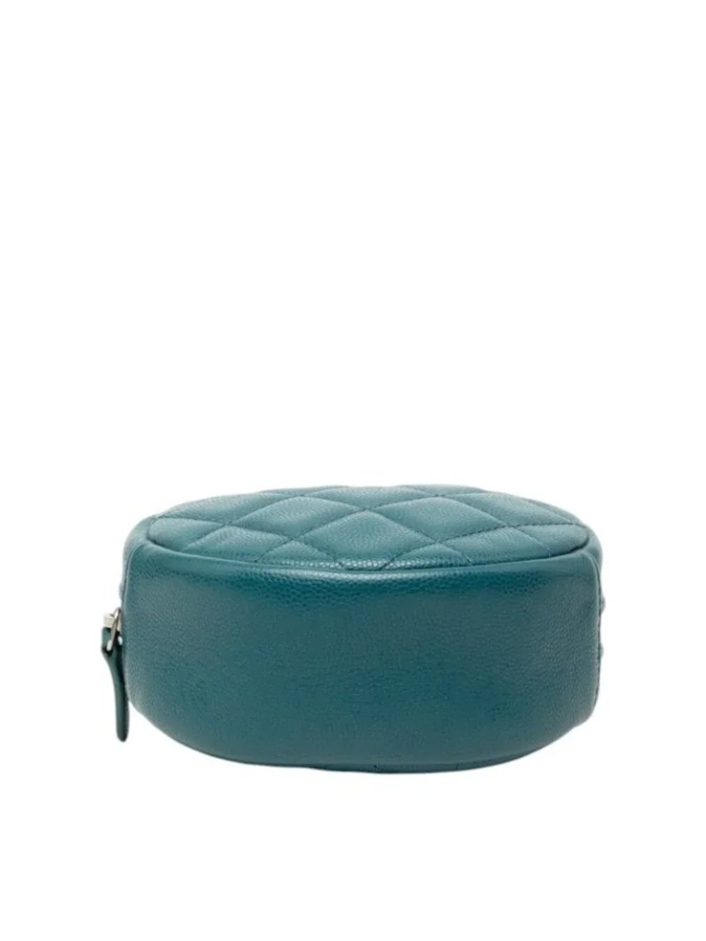 Chanel Quilted CC Logo Mini Chain Classic Shoulder Bag Green Caviar Leather